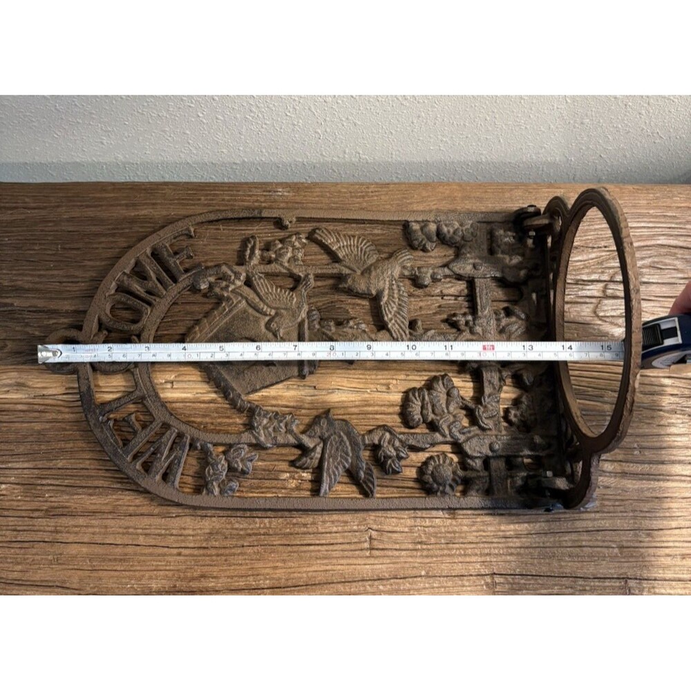 Welcome Cast Iron Garden Wall Mounted Plant Hanger Used - Picture 5 of 8